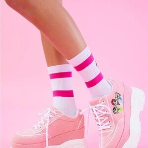 DollsKill x Powerpuff Girls pink platform sneaker